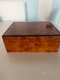 Humidor da tavolo in radica opaca con igrometro