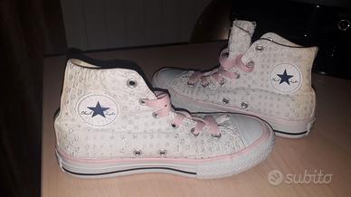 Scarpe Converse Bimba stoffa e pelle num 33 Rosa