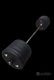 set dischi bumpers con bilanciere olimpico 130kg