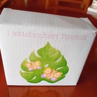 Thun set di 4 sottobicchieri  tropicali 