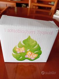 Thun set di 4 sottobicchieri  tropicali 