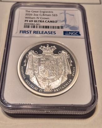 Moneta 2oz Argento Proof William IV Great Engraver