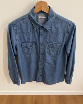 Camicia SUN68 denim azzurra western taglia 12 anni