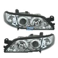 FARI PER OPEL VECTRA B 96-98 ANGEL EYES FONDO CROM