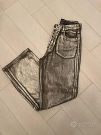 Jeans Zara grigio/argento metallizzato