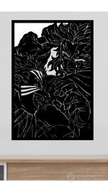 Rengoku vs Akaza quadro in metallo 