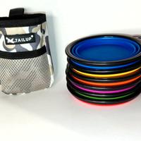 Set da Passeggiata per Cani Ciotole + Borsa Snack