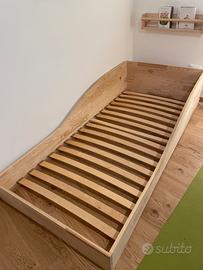 Letto Montessori in legno 90x200 cm con protezione