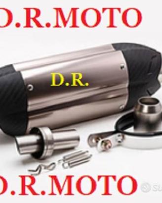 020. SCARICO universale moto scooter acciaio silv