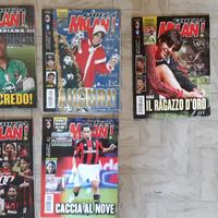 5 riviste forza milan di varie annate con poster