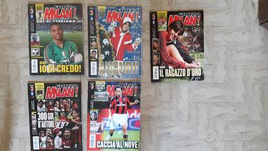 5 riviste forza milan di varie annate con poster
