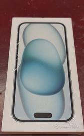 Scatola IPhone 15 128 gb blu+manuali e spilletta