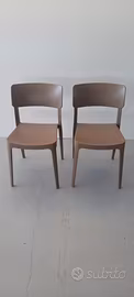 2 sedie nuove colore tortora