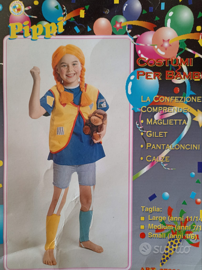 Vestito carnevale pippi calzelunghe - Vendita in Abbigliamento e accessori  