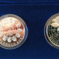 "Benvenuto EURO" - dittico argento PROOF 2002-S.M.