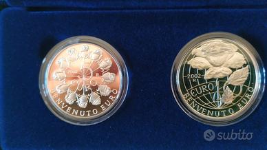 "Benvenuto EURO" - dittico argento PROOF 2002-S.M.