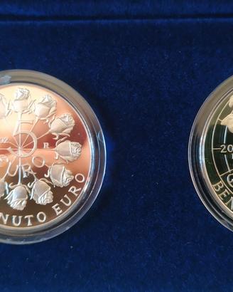 "Benvenuto EURO" - dittico argento PROOF 2002-S.M.