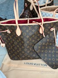 Borsa marrone interno rosso