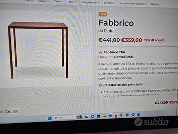 tavolo PEDRALI  80X80 VERNICIATO RUGGINE PER ESTER