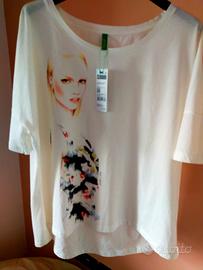 Maglietta t-shirt donna Benetton nuova.