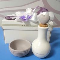 Bottiglina in ceramica con ciotola Claraluna