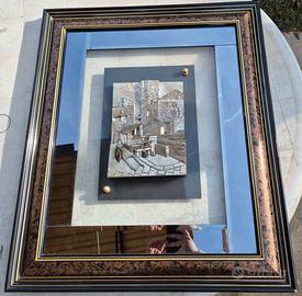 Quadro con bassorilievo in argento 800