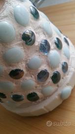 Vaso cotto con decoro mosaico e perle vetro