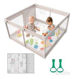 Box per bambini 120x120 con 2 maniglie e portic