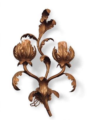 Applique in ferro a foglia oro liberty