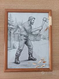 quadro boscaiolo 20 x 26