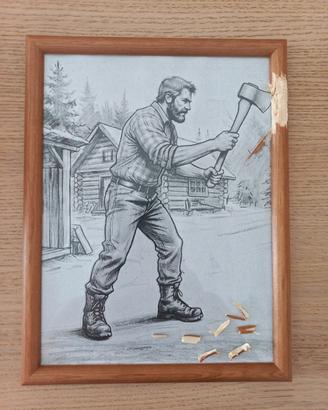 quadro boscaiolo 20 x 26
