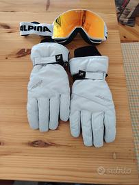 Visiera Alpina e Guanti da Sci misura 8