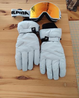 Visiera Alpina e Guanti da Sci misura 8