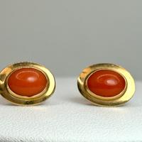 Orecchini oro giallo 18k e corallo  rosso