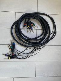 Cavo jack 6,3mm da 5 metri e 8 connettori colorati