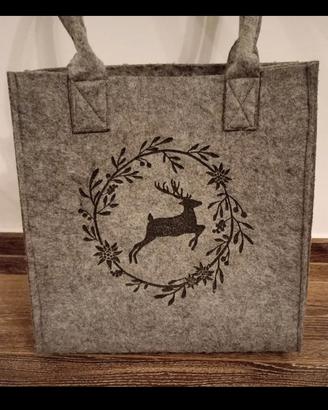 Borsa feltro con cervo 