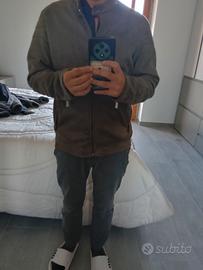 Giacca uomo biker verde scuro 