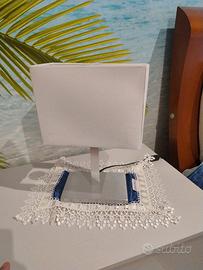 lampade moderne in acciaio e stoffa bianca 