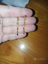 orecchini arg.925 cubic zirconia multicolore 