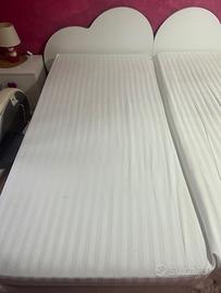 Coppia di lettini singoli bianchi 90x200
