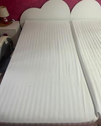 Coppia di lettini singoli bianchi 90x200