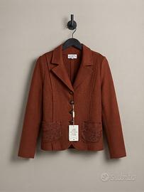 Blazer elegante colore terracotta misto lana IT42