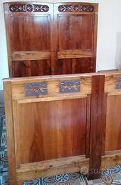 Letto Matrimoniale Vintage – Noce Massiccio