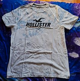 T-Shirt HOLLISTER bianco celeste fantasy mis. XL U