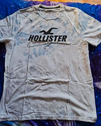 T-Shirt HOLLISTER bianco celeste fantasy mis. XL U