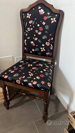 Sedia tappezzata fiori