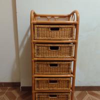 cassettiera in vimini 