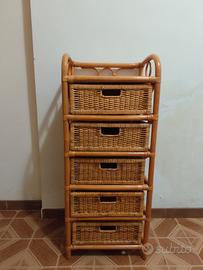 cassettiera in vimini 