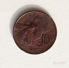 Regno d'Italia, 10 Centesimi 1924 "Ape"