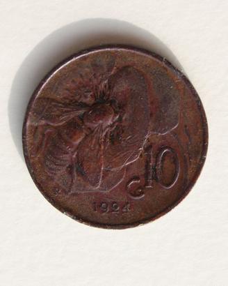 Regno d'Italia, 10 Centesimi 1924 "Ape"